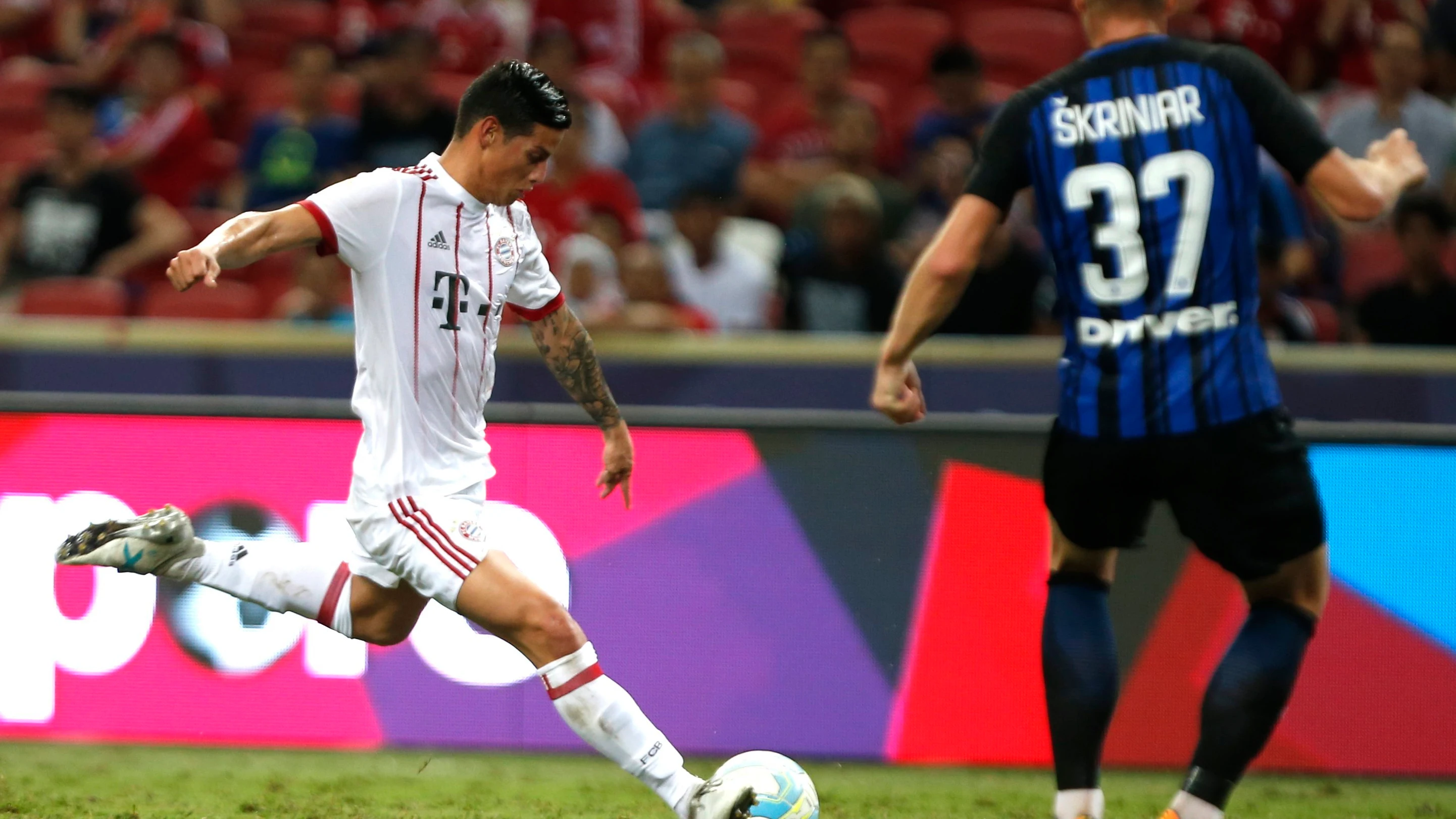 James en el amistoso contra el Inter de MIlan