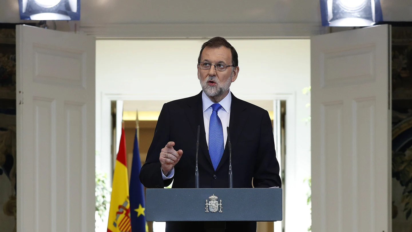 El presidente del Gobierno, Mariano Rajoy, durante su comparecencia en Moncloa El presidente del Gobierno, Mariano Rajoy, durante su comparecencia en Moncloa