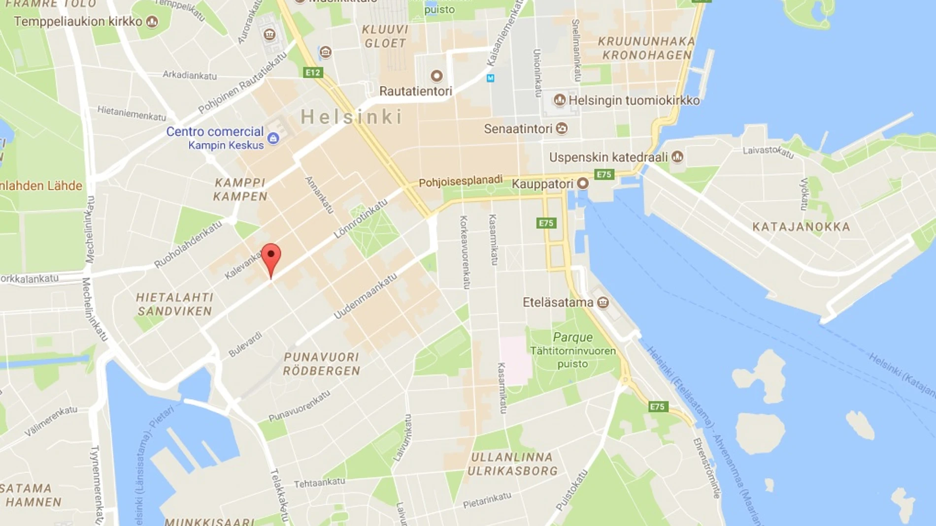 Zona de Helsinki donde ha tenido lugar el atropello