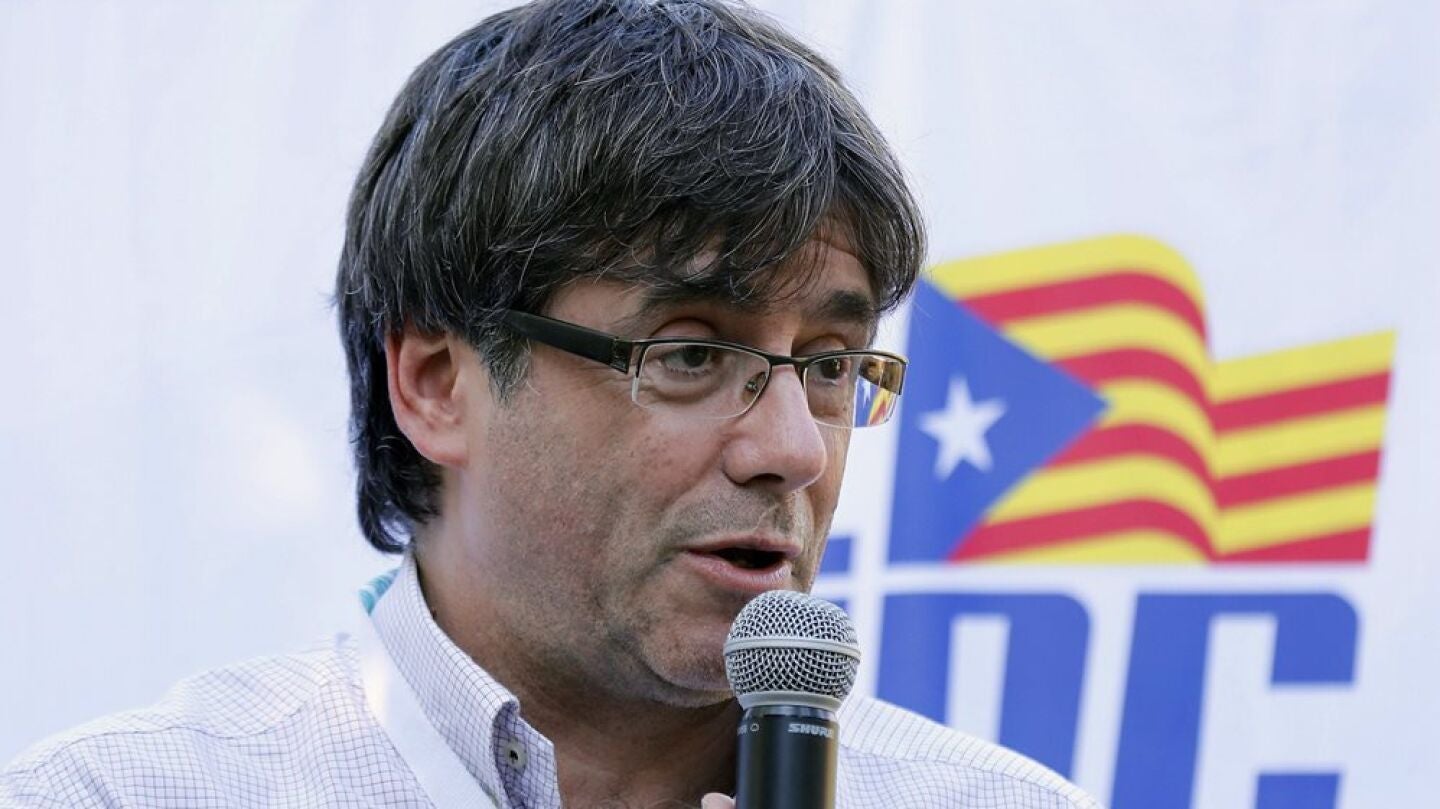 Carles Puigdemont en un acto en Sant Esteve de Palautordera