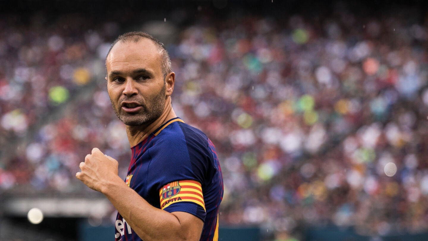 Andr&eacute;s Iniesta, en un partido con el Barcelona