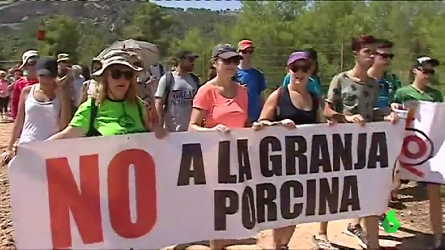 Protesta contra una granja porcina Protesta contra una granja porcina