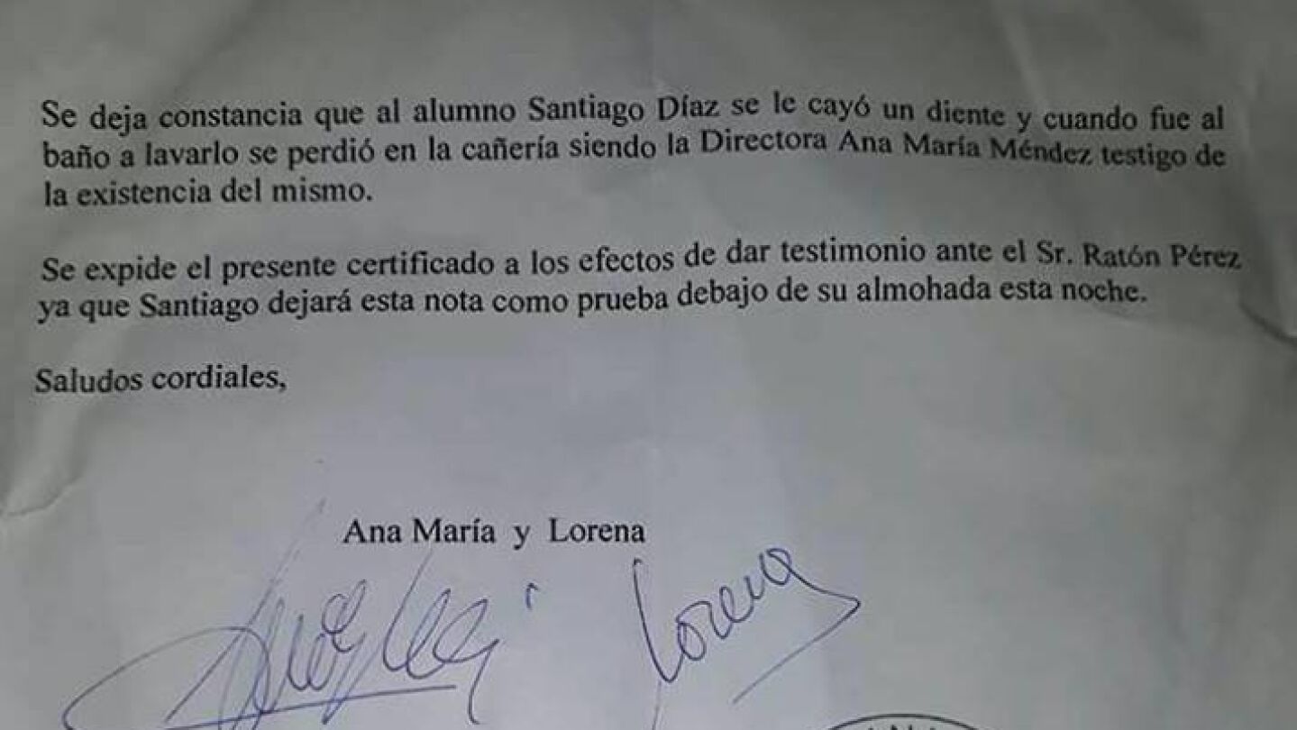 La carta de las profesoras al ratoncito P&eacute;rez