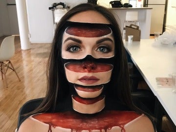 Ilusión óptica con maquillaje Ilusión óptica con maquillaje