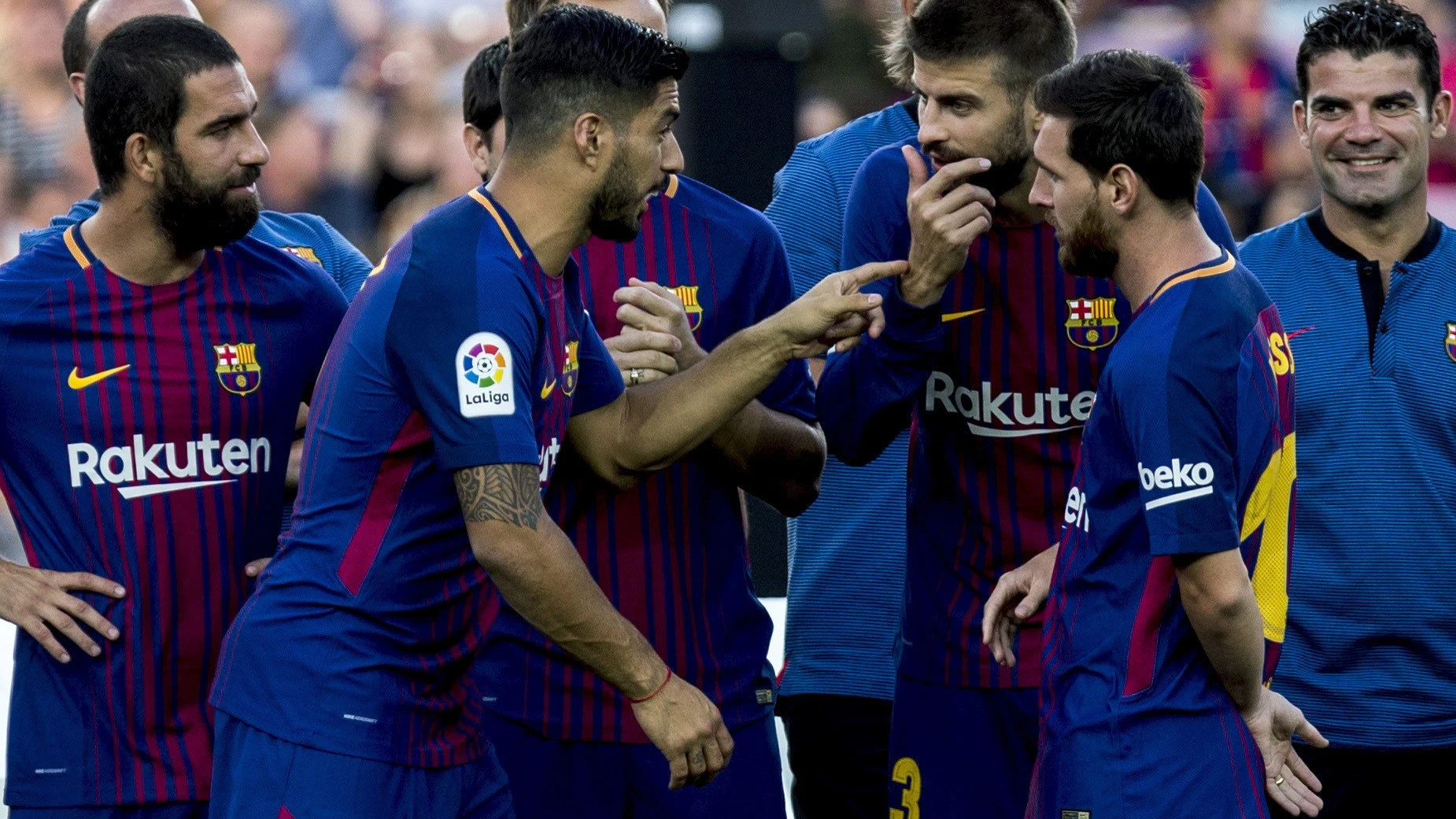 Los jugadores del Barça en el Joan Gamper