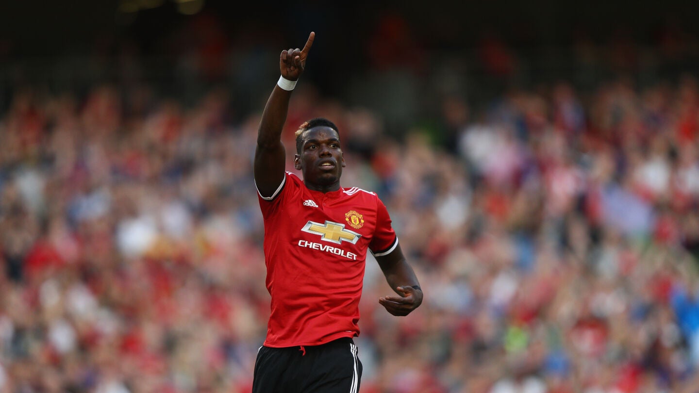 Paul Pogba celebra un gol con el Manchester United