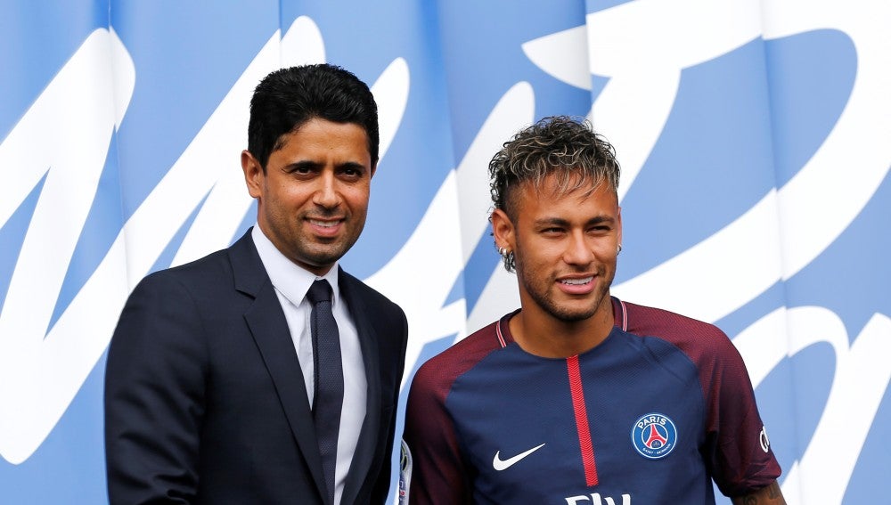 Neymar durante su presentación en el PSG