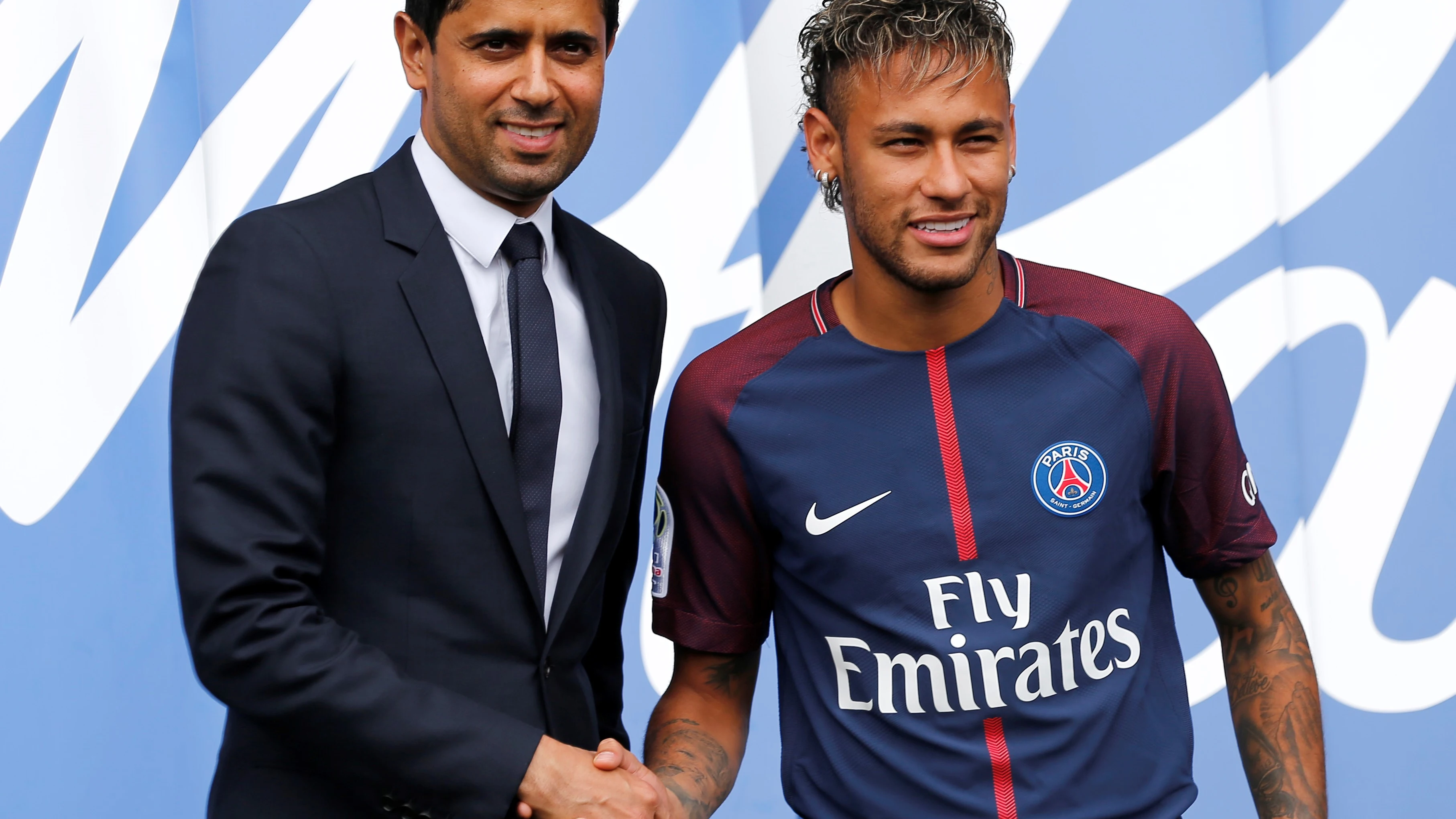 Neymar durante su presentación en el PSG