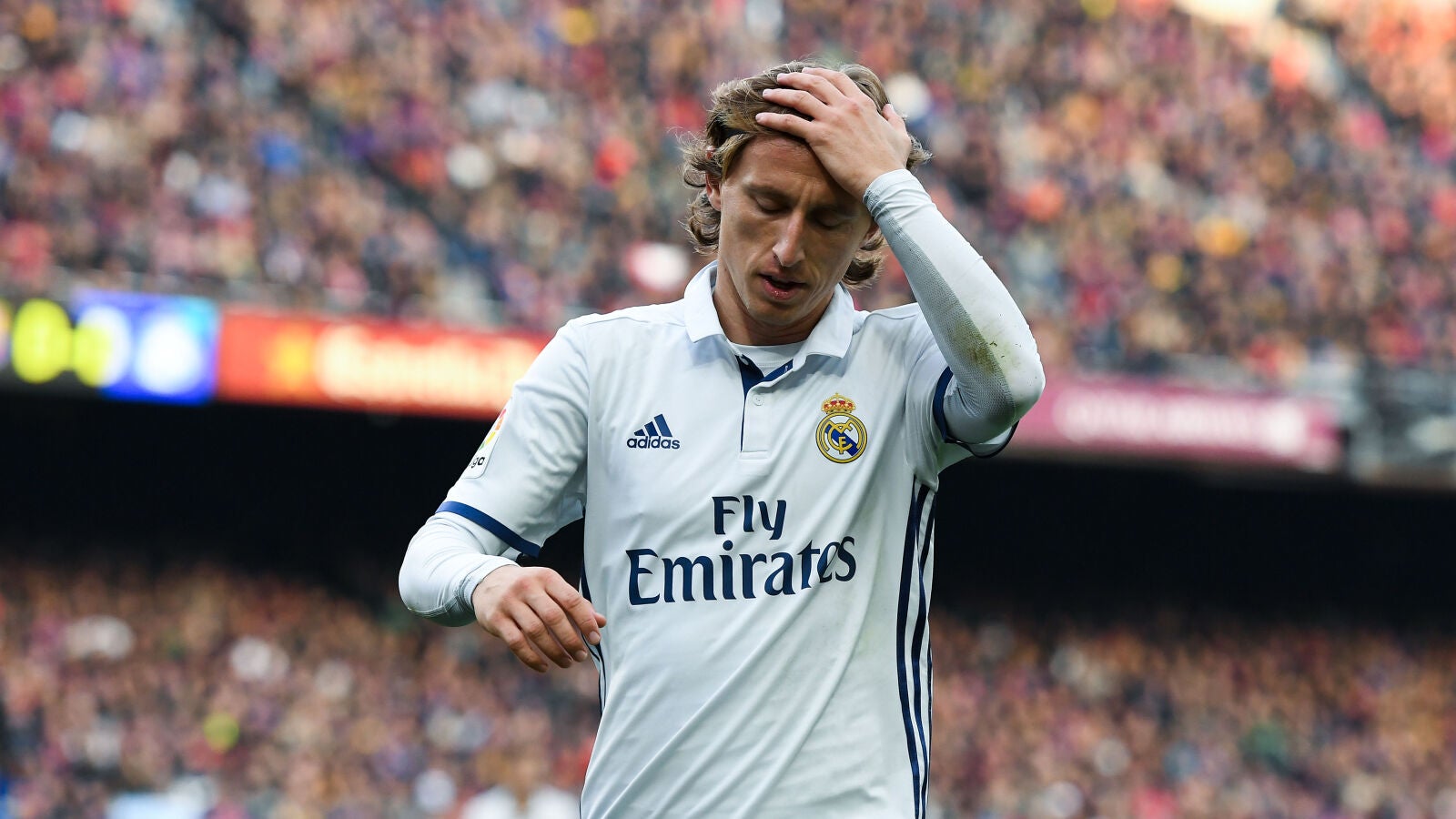Luka Modric, en un partido en el Camp Nou