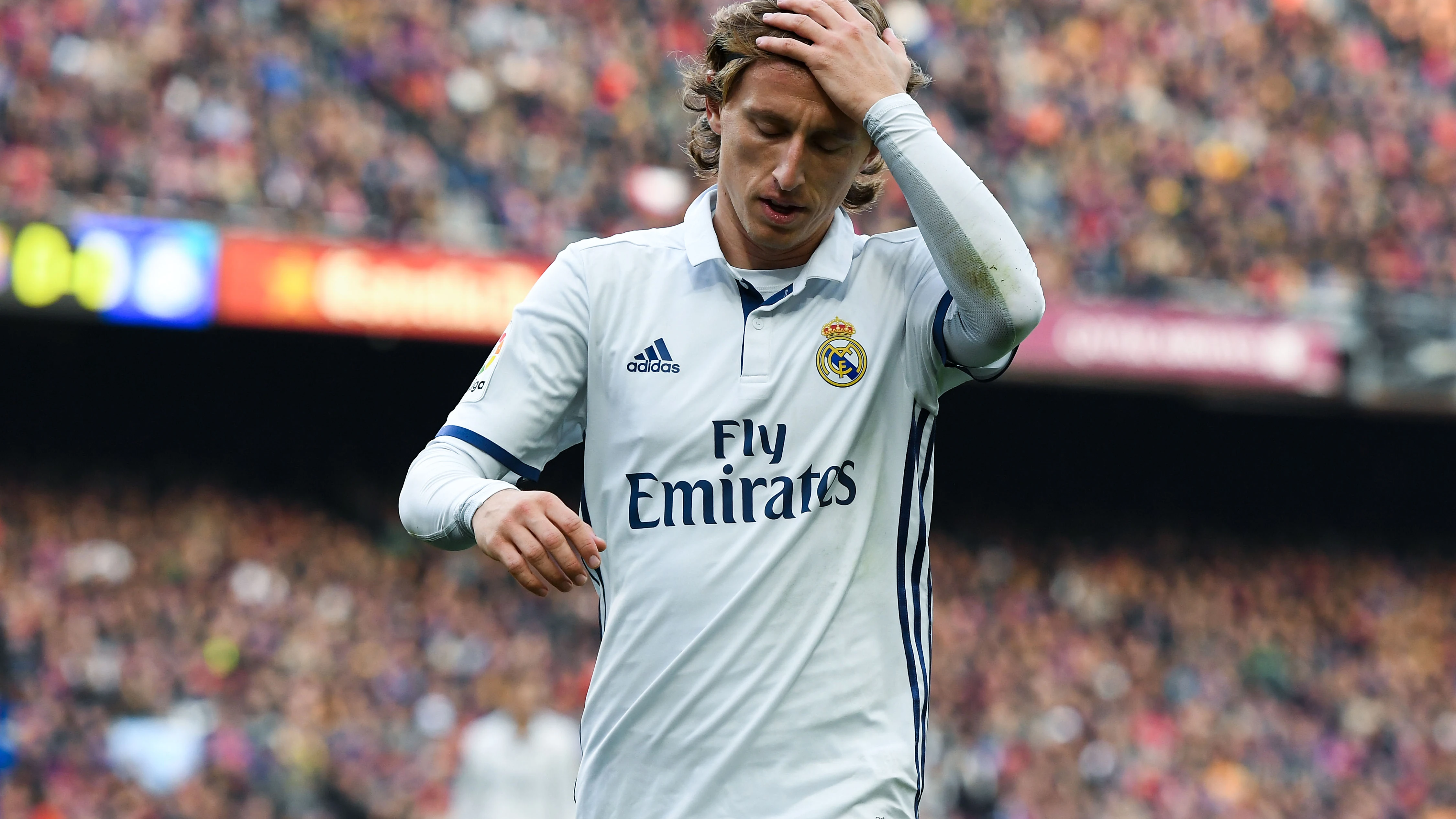 Luka Modric, en un partido en el Camp Nou