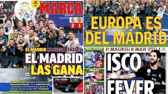 La victoria del Real Madrid en la Supercopa de Europa, protagonista en la prensa La victoria del Real Madrid en la Supercopa de Europa, protagonista en la prensa
