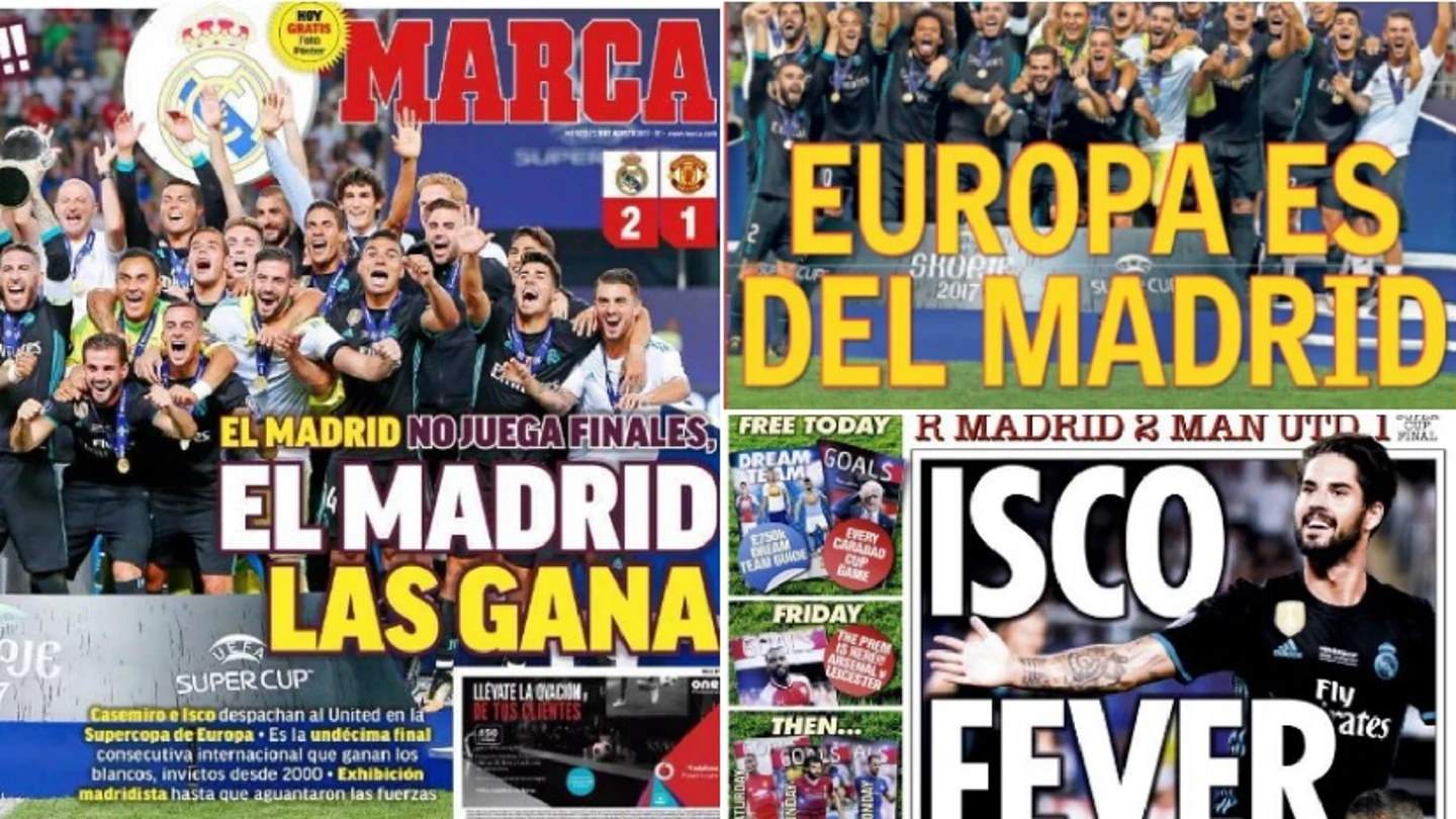 La victoria del Real Madrid en la Supercopa de Europa, protagonista en la prensa La victoria del Real Madrid en la Supercopa de Europa, protagonista en la prensa