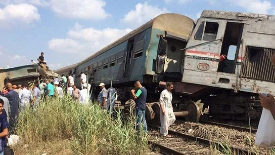 Imagen del tren siniestrado en Alejandría (Egipto) Imagen del tren siniestrado en Alejandría (Egipto)