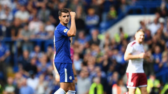 Morata celebra su gol con el Chelsea