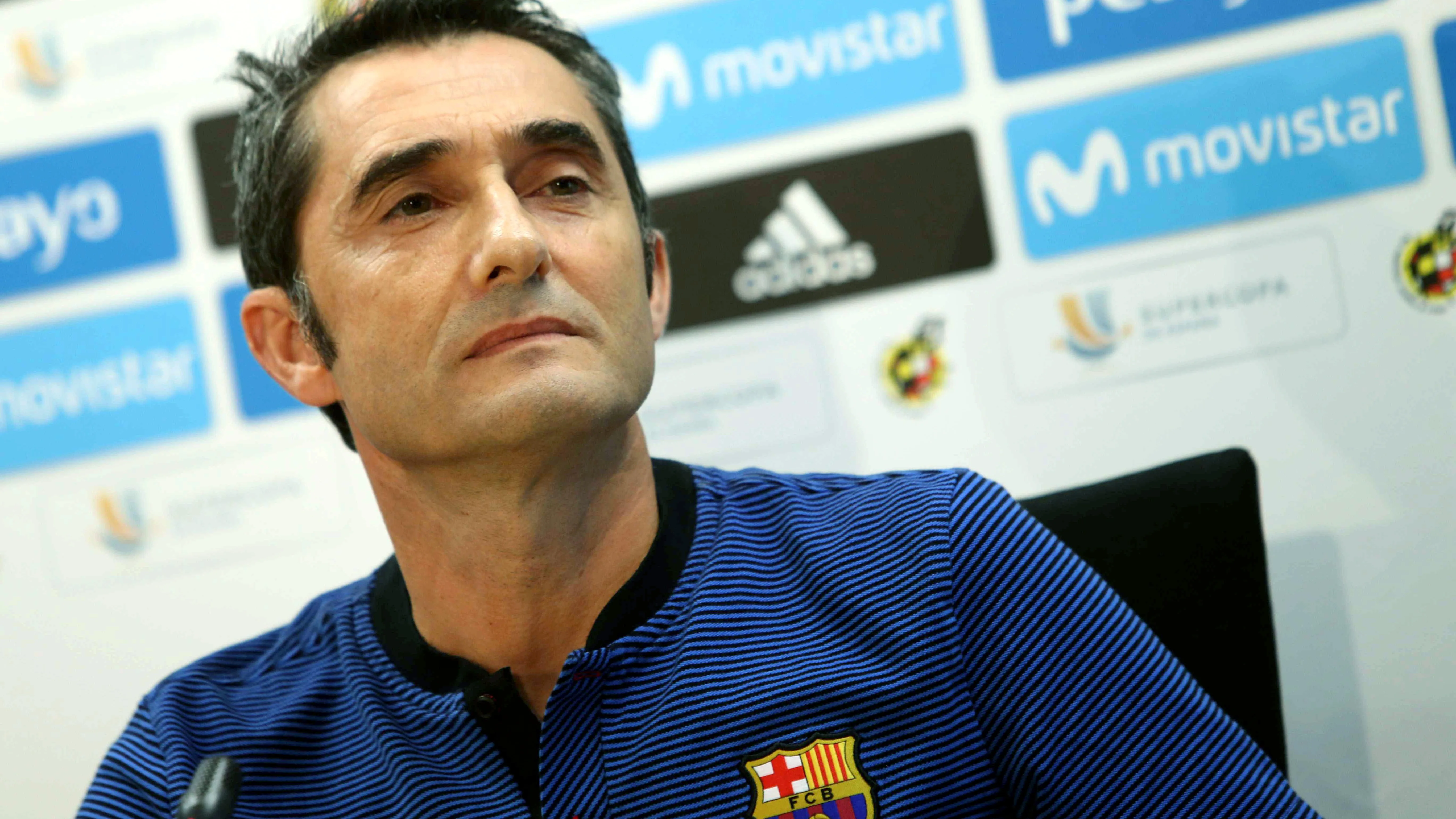 Ernesto Valverde durante una rueda de prensa