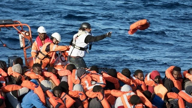 Imagen de un rescate en el Mediterráneo