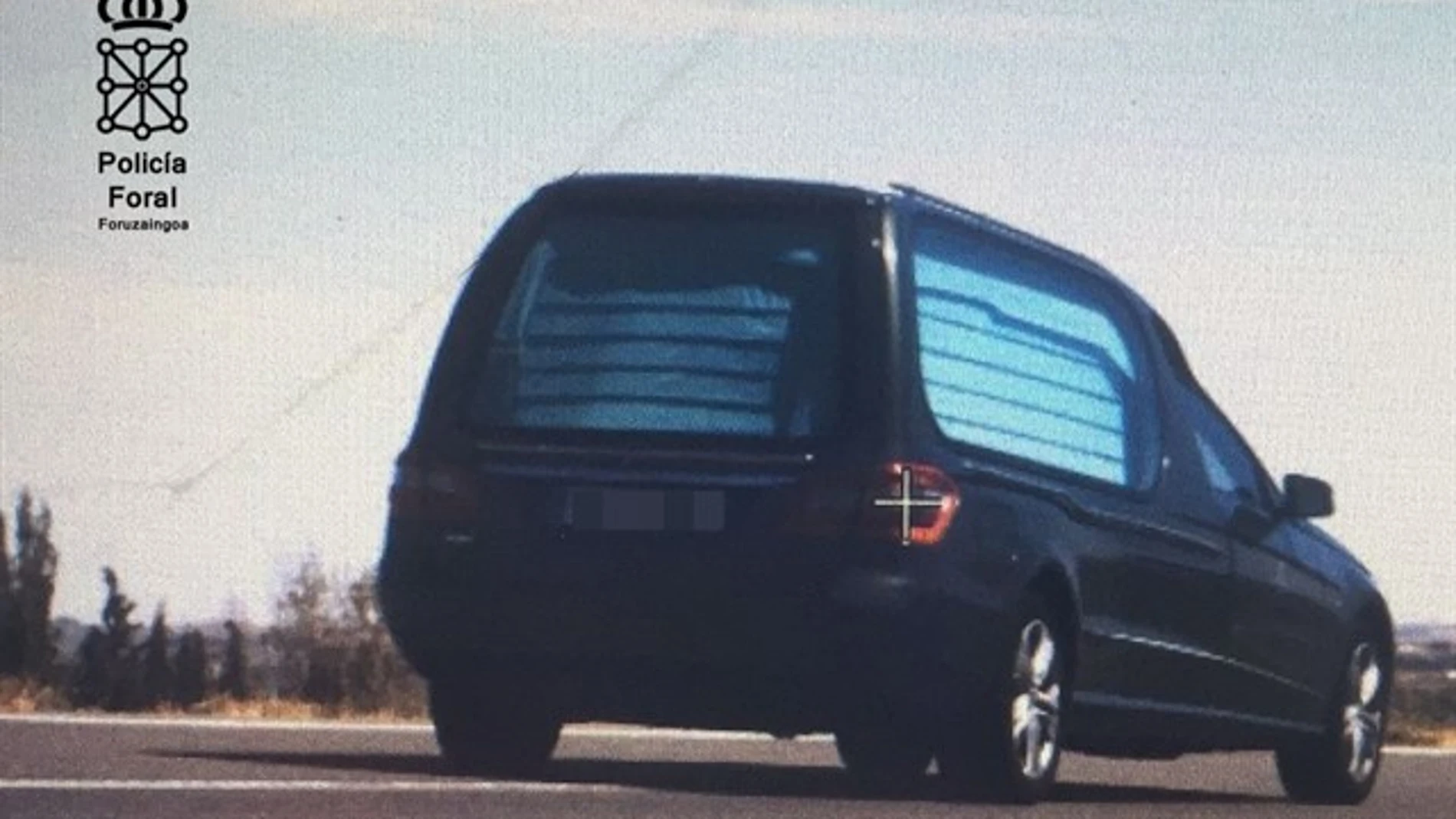 El coche fúnebre cazado por el radar en Tudela 