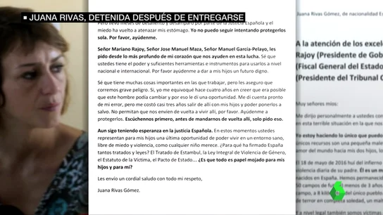 Juana Rivas pide ayuda por carta a Rajoy Juana Rivas pide ayuda por carta a Rajoy