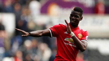 Pogba celebra un gol con el Manchester United