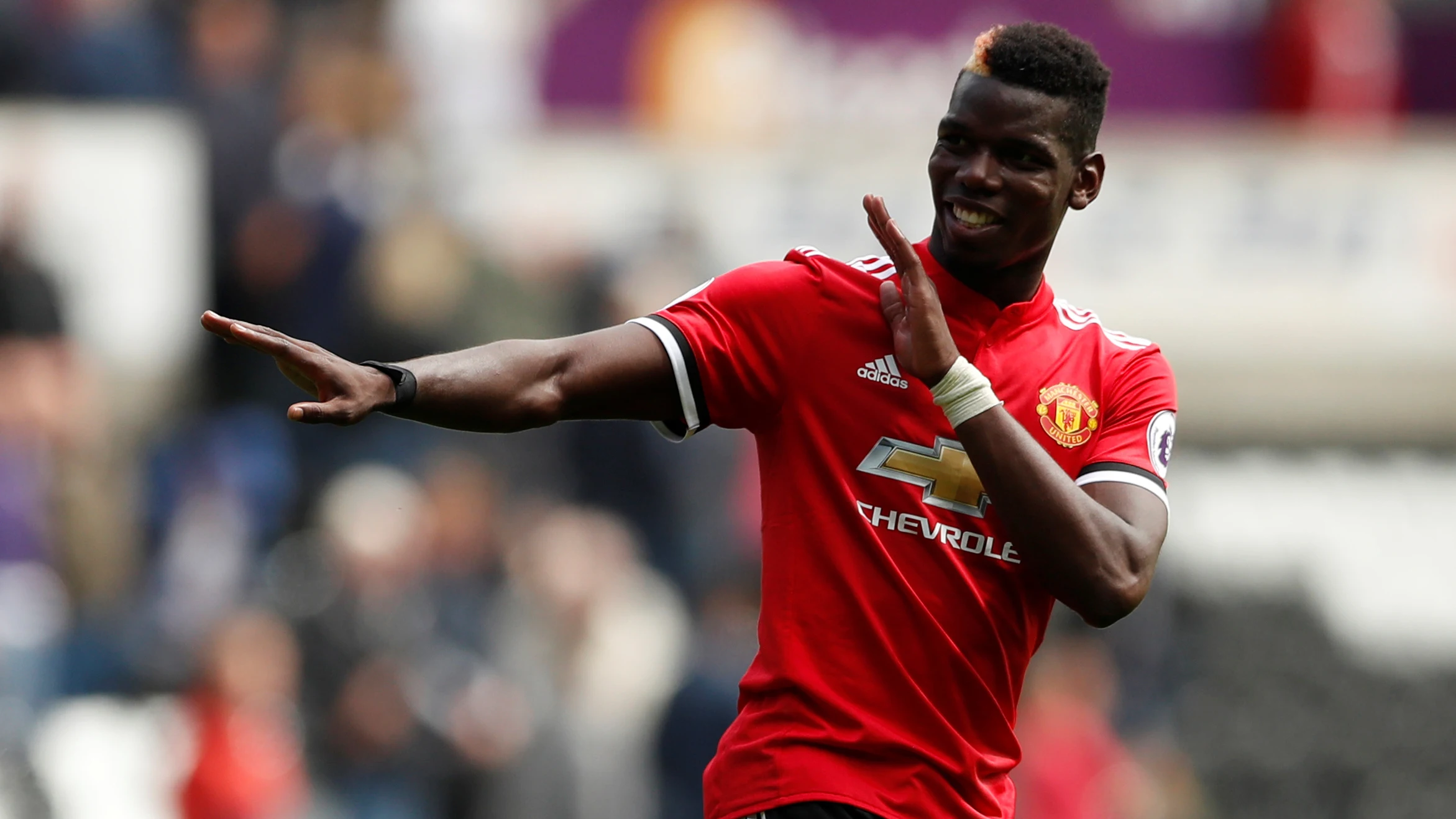 Pogba celebra un gol con el Manchester United