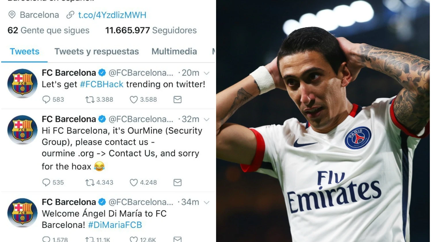 El 'anuncio' del fichaje de Di María