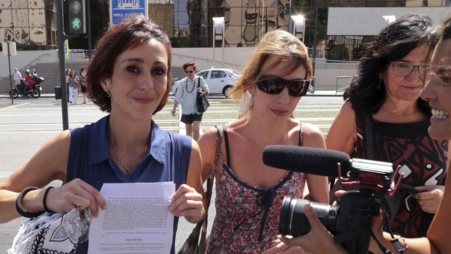 Juana Rivas a su salida del juzgado