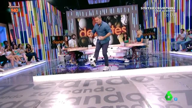 Miki Nadal dando toques al balón en Zapeando