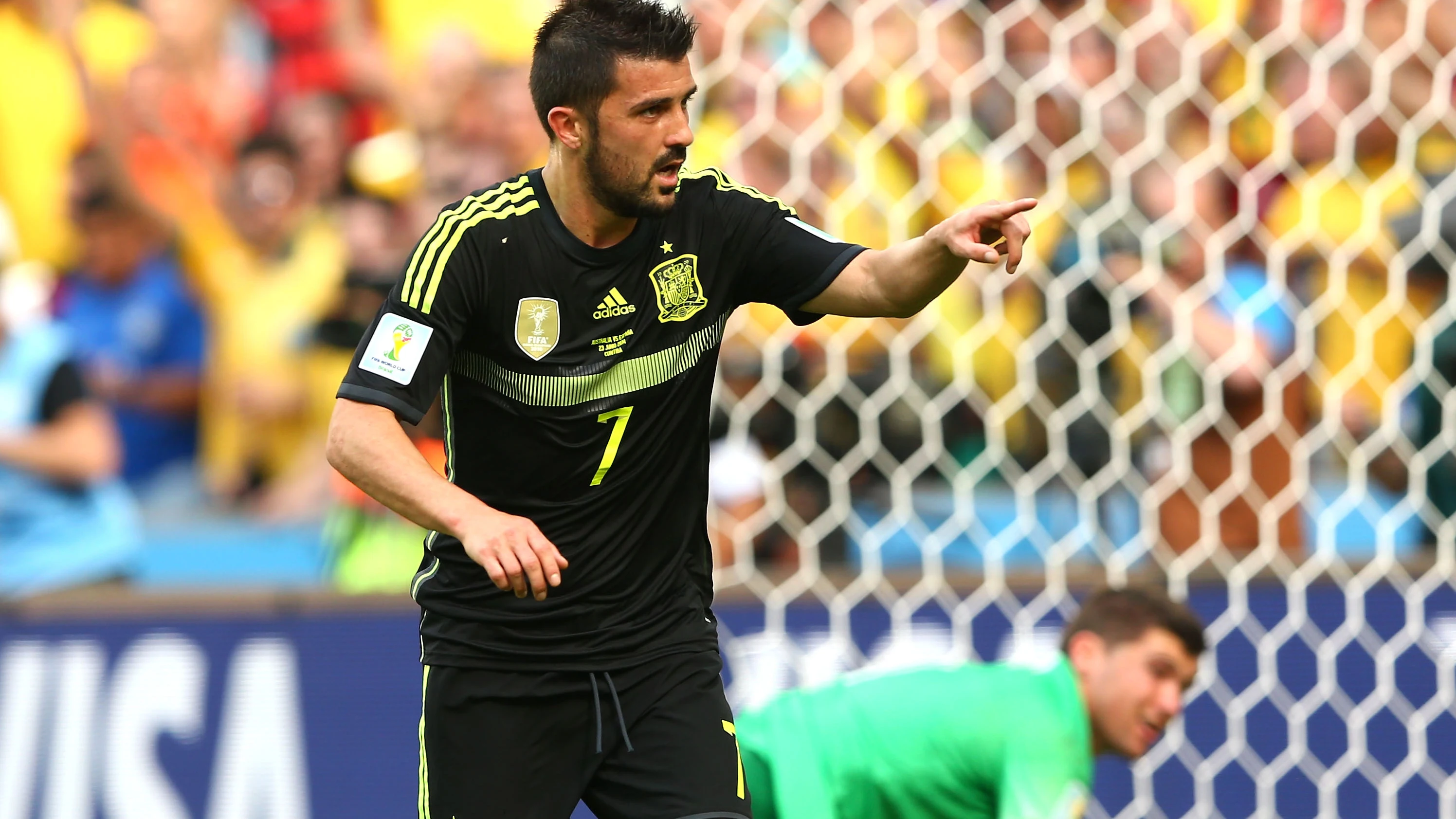 David Villa con la selección española