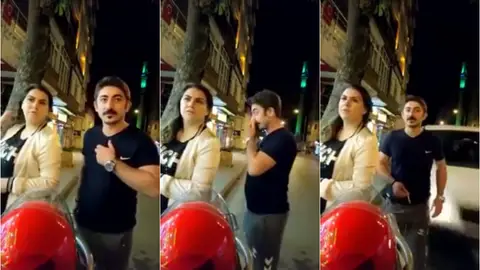 La pareja antes del atropello La pareja antes del atropello