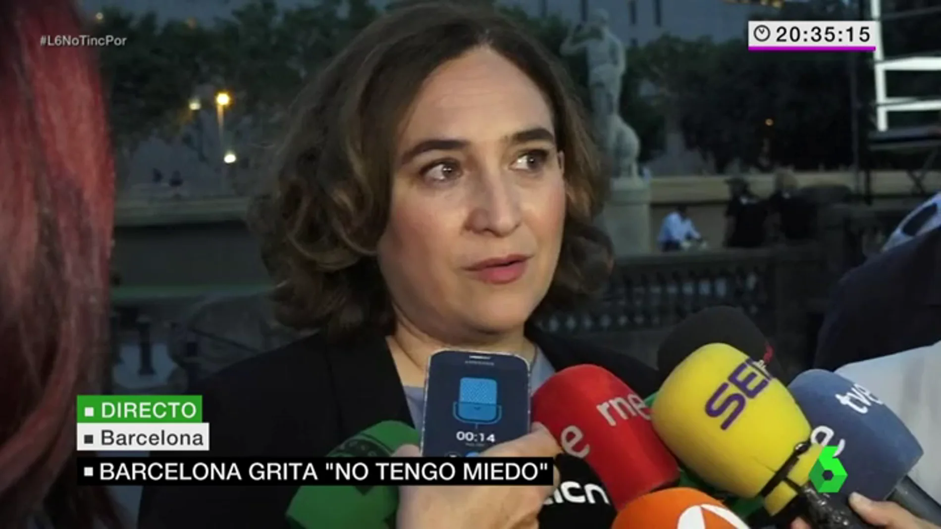 Ada Colau tras la manifestación en Barcelona