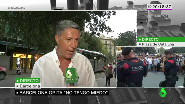 Xavier Albiol en la manifestación de Barcelona