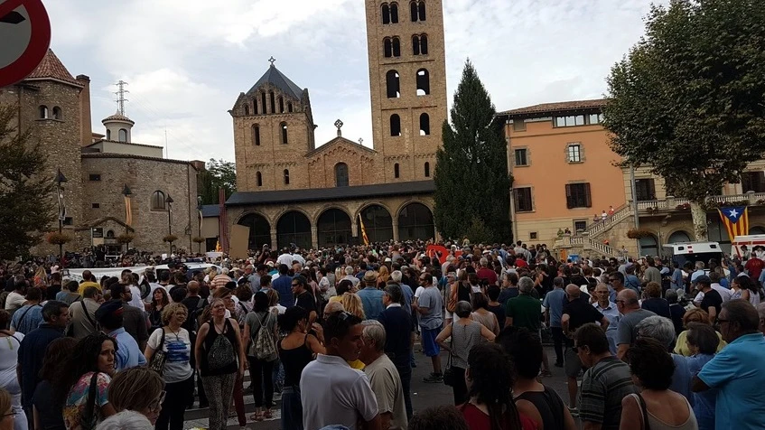 Manifestación antiterrorista en Ripoll