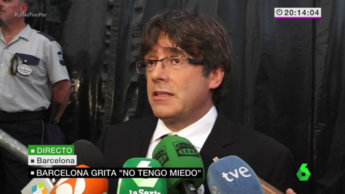 Carles Puigdemont tras la manifestaci&oacute;n de Barcelona