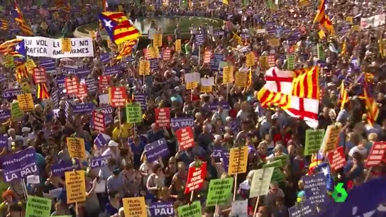 Esteladas en la manifestación de Barcelona Esteladas en la manifestación de Barcelona