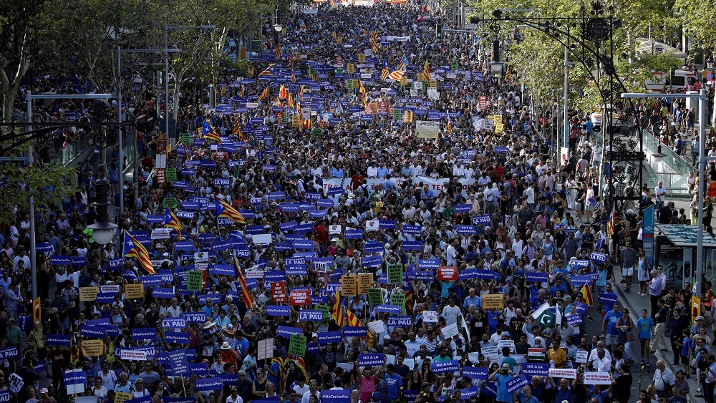 Manifestación antiterrorista en Barcelona Manifestación antiterrorista en Barcelona