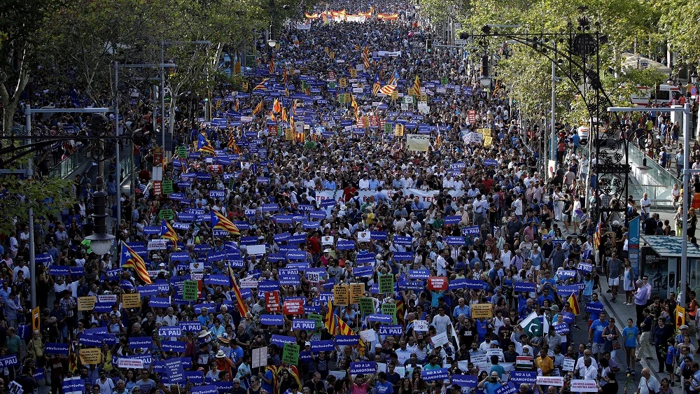 Manifestación antiterrorista en Barcelona