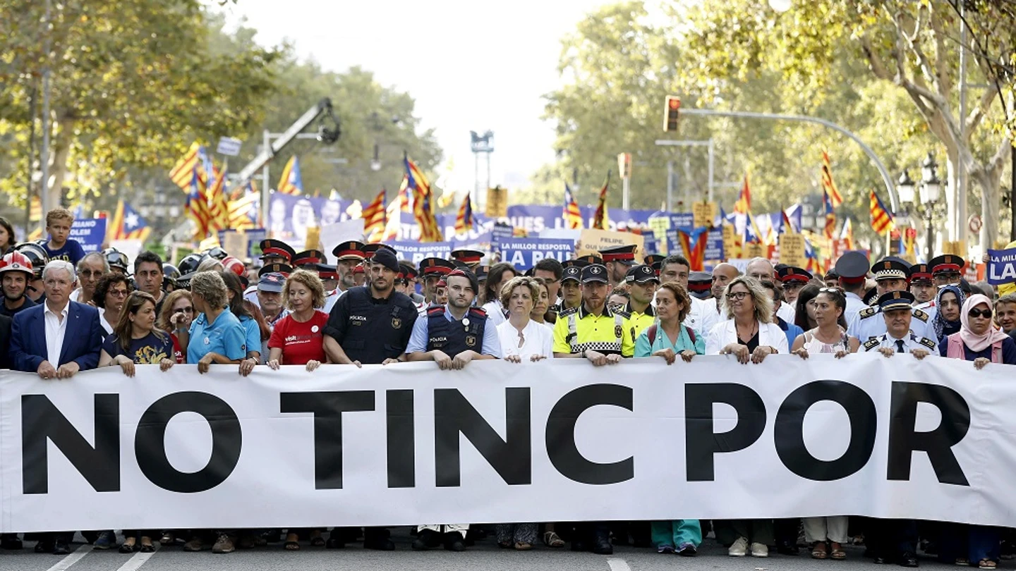 La cabecera de la manifestación de Barcelona No Tinc Por La cabecera de la manifestación de Barcelona No Tinc Por