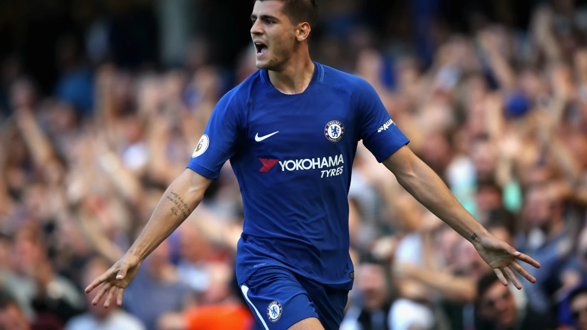 Álvaro Morata celebra un gol con el Chelsea