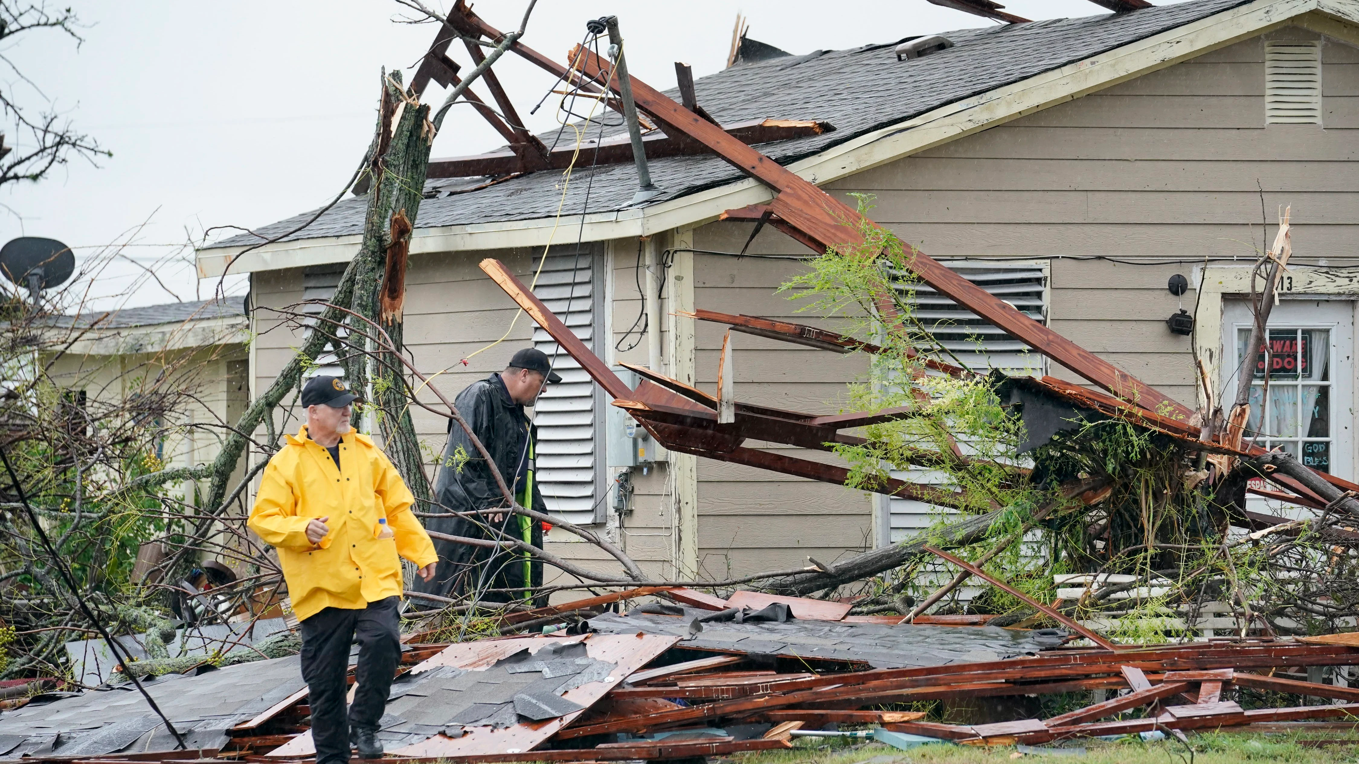 Una casa destrozada en Rockport, la localidad tejana en la que 'Harvey' tocó tierra