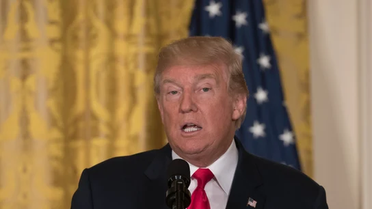 El presidente de Estados Unidos, Donald Trump, habla durante una conferencia de prensa El presidente de Estados Unidos, Donald J. Trump, habla durante una conferencia de prensa