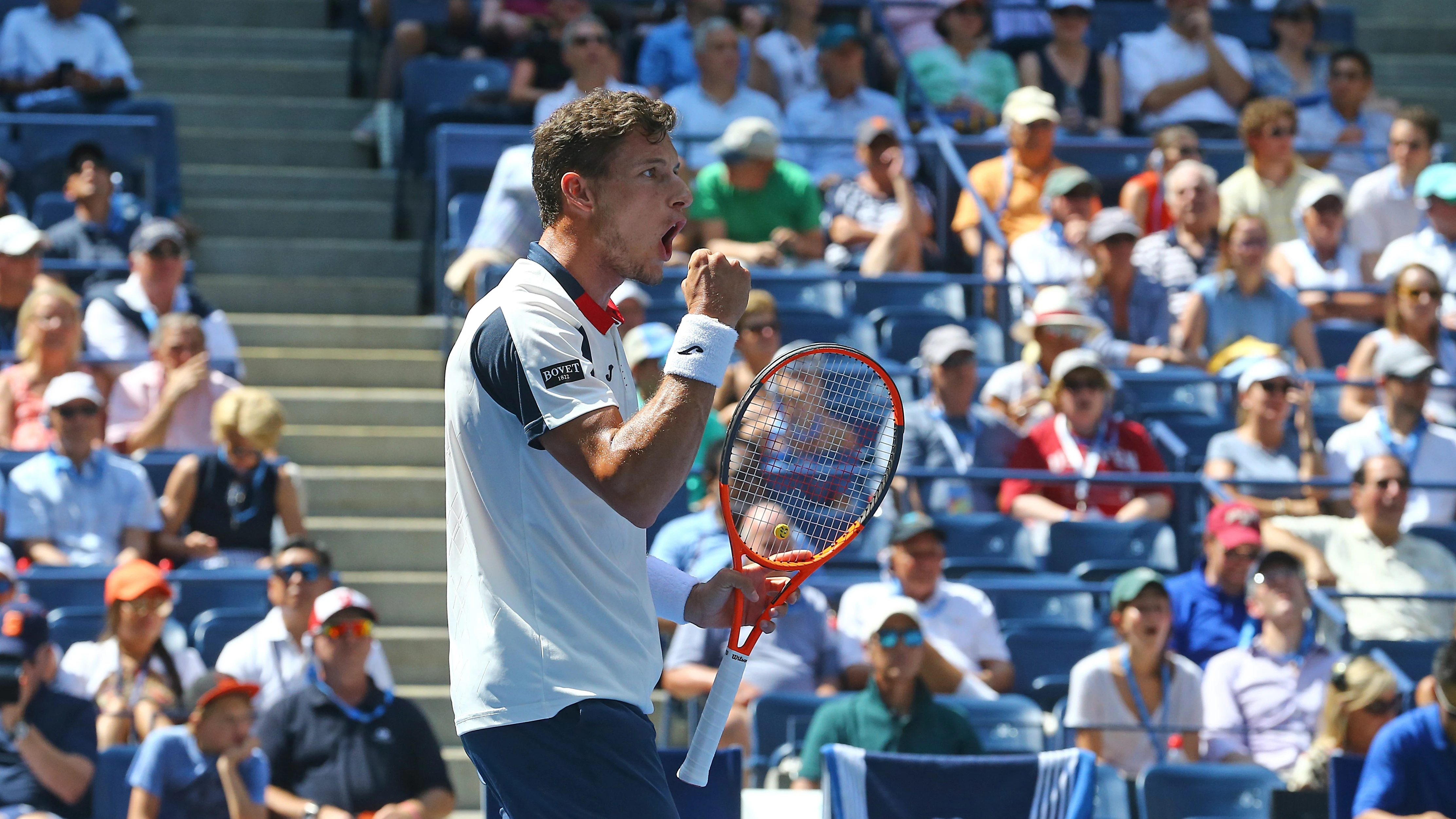 Pablo Carreño celebra un punto contra Schwartzman