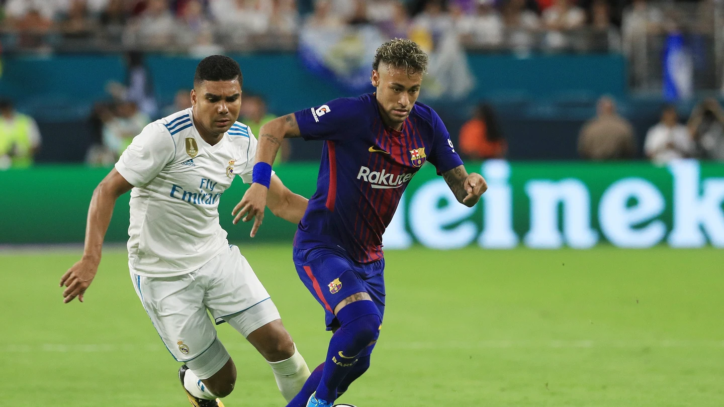 Neymar, durante el partido contra el Real Madrid en verano Neymar, durante el partido contra el Real Madrid en verano