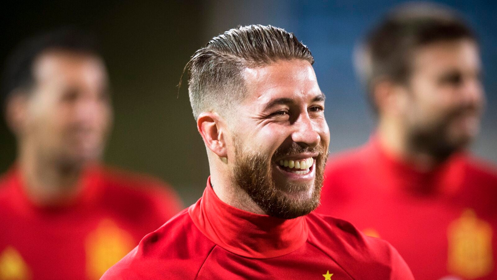 Sergio Ramos, durante un entrenamiento de la Selecci&oacute;n