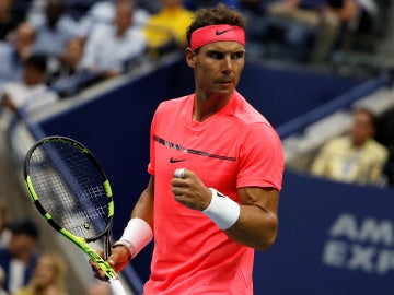 Rafa Nadal celebra un punto ante Rublev Rafa Nadal celebra un punto ante Rublev