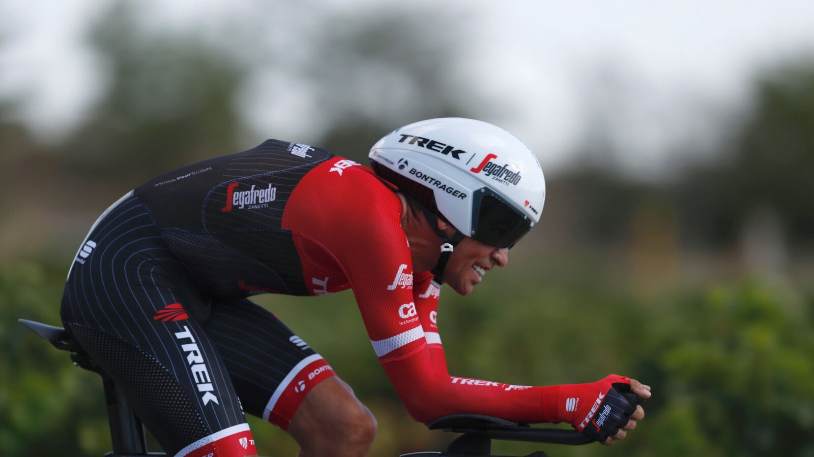 Alberto Contador, durante la crono de la Vuelta a Espa&ntilde;a