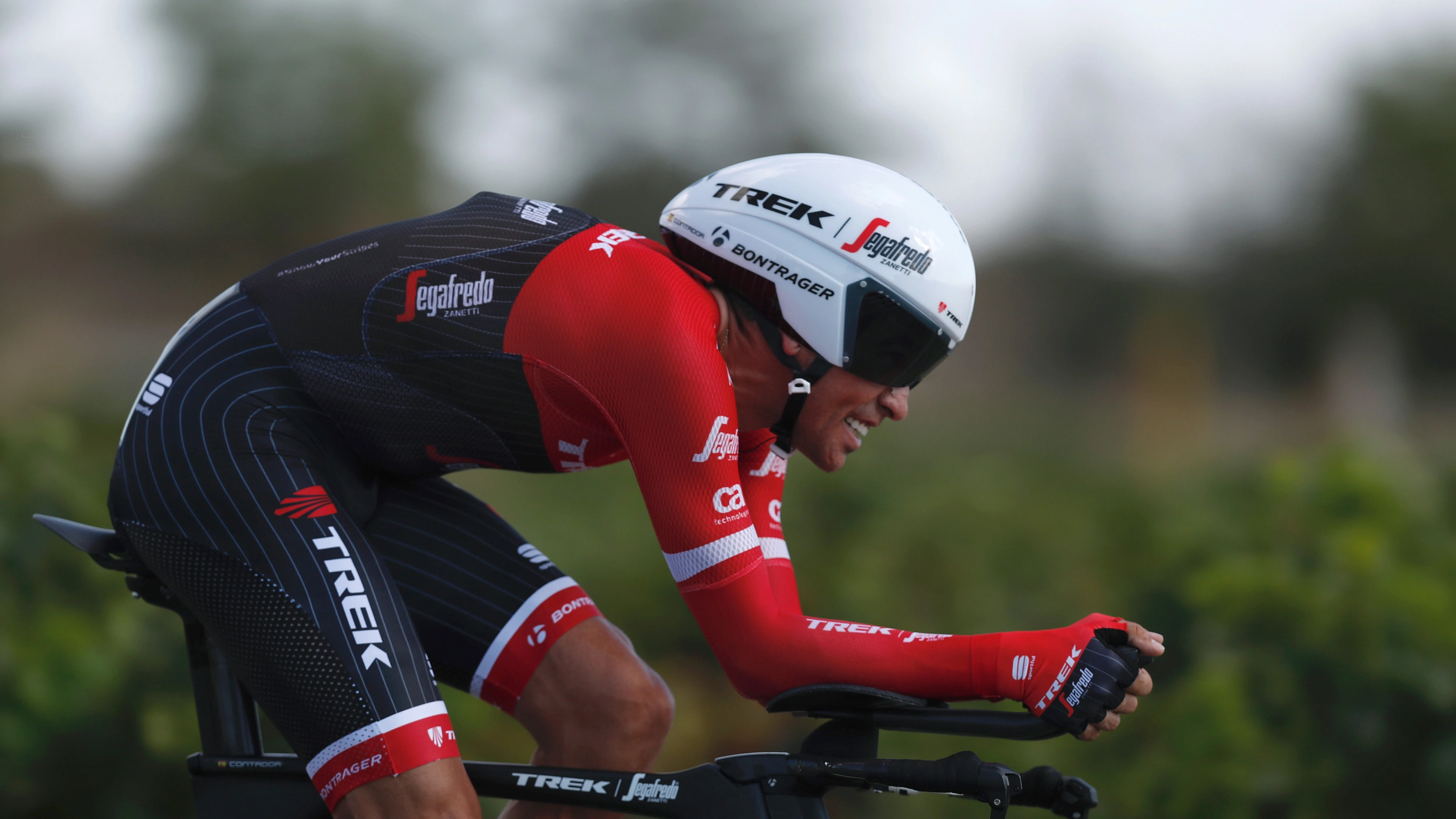 Alberto Contador, durante la crono de la Vuelta a España