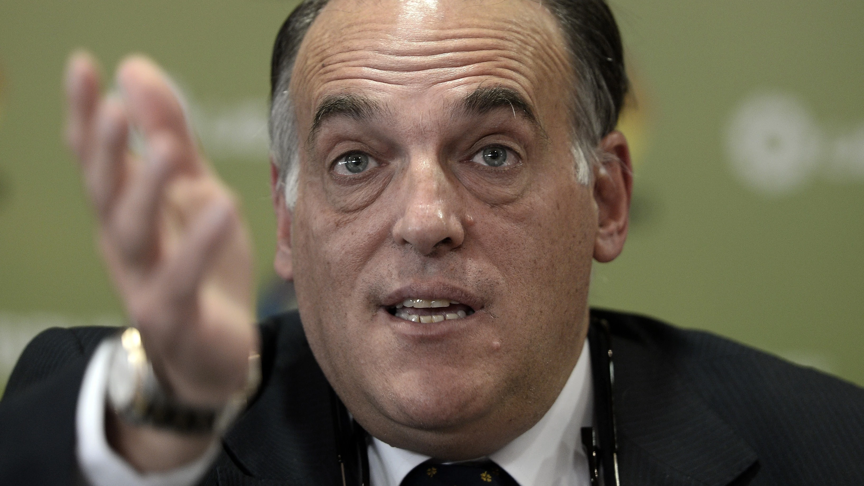 Javier Tebas durante un acto