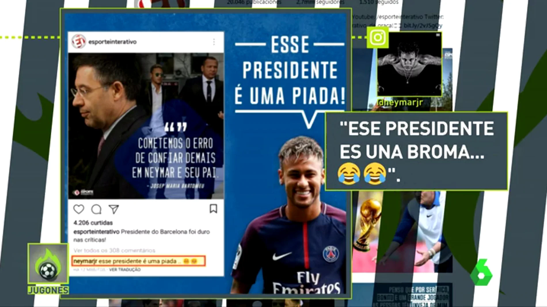 Neymar, sobre las palabras de Bartomeu: "Este presidente es una broma"