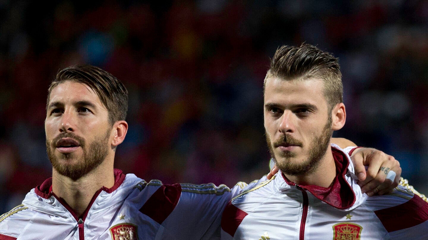 De Gea y Ramos durante un partido con la selecci&oacute;n