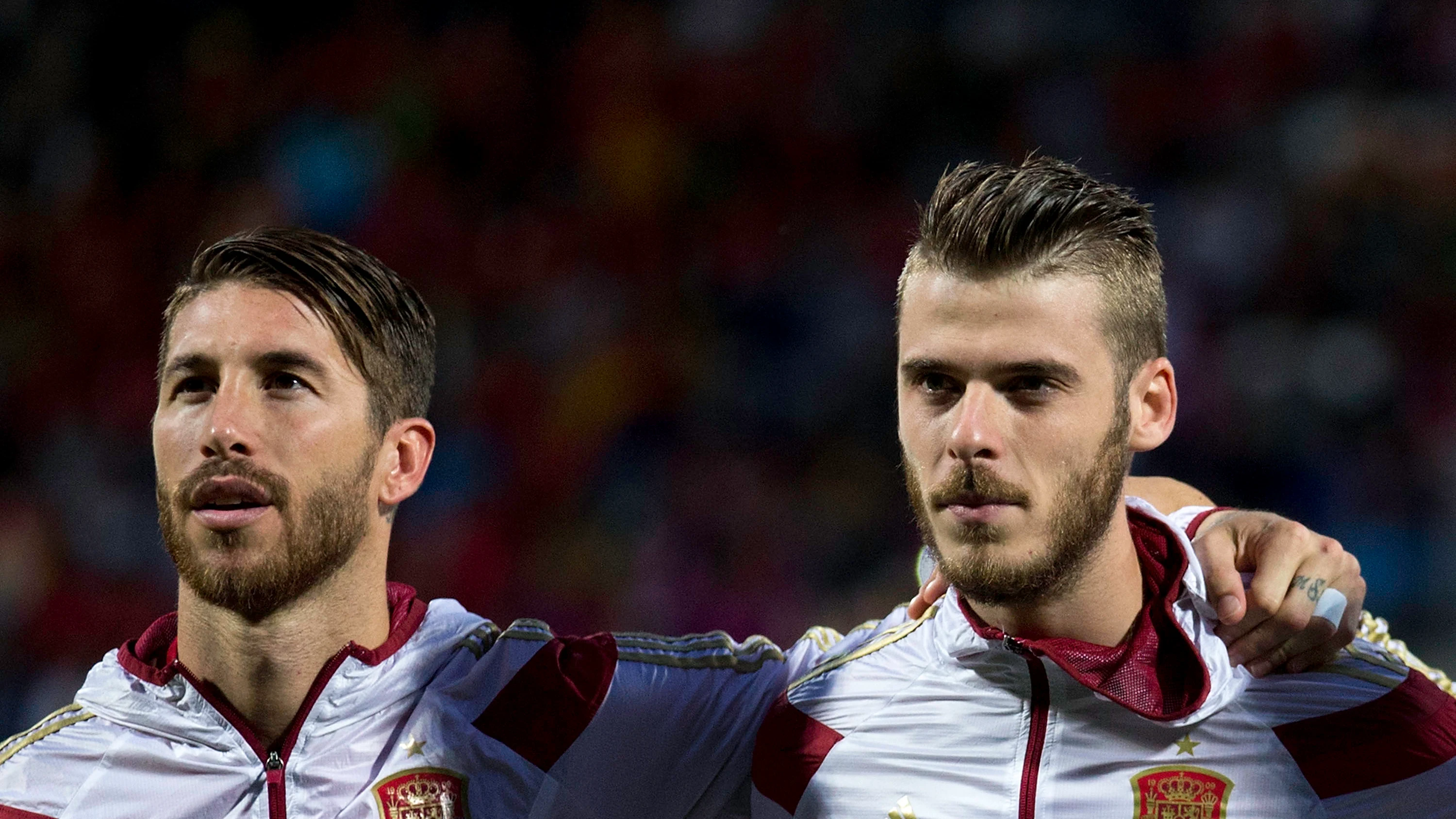 De Gea y Ramos durante un partido con la selección